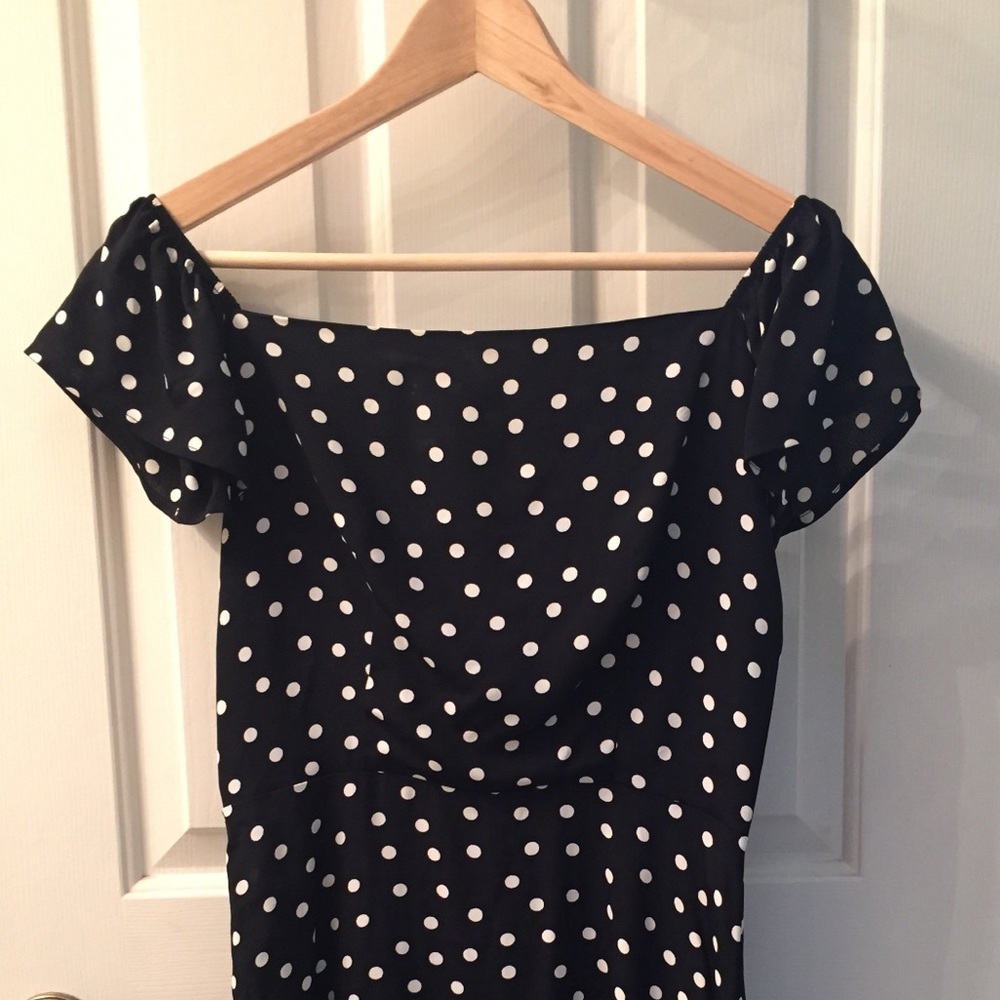 Lisakai off the shoulder polka dot dress